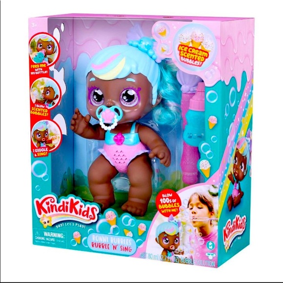 Kindi Kids Bobbi Bubbles Doll-Blows Bubbles & Sings - Picture 3 of 12